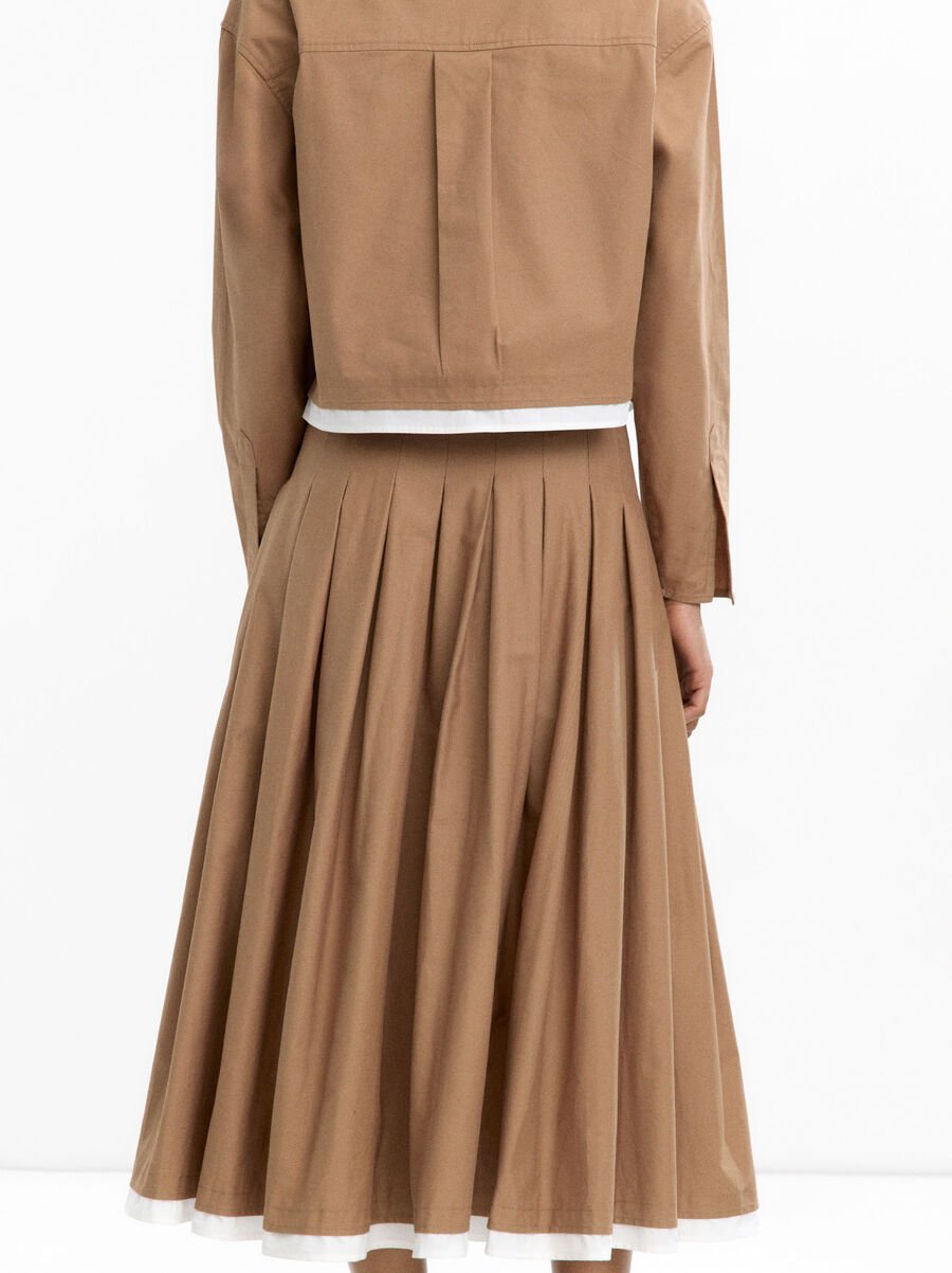 Jupe midi plissée 100% coton
