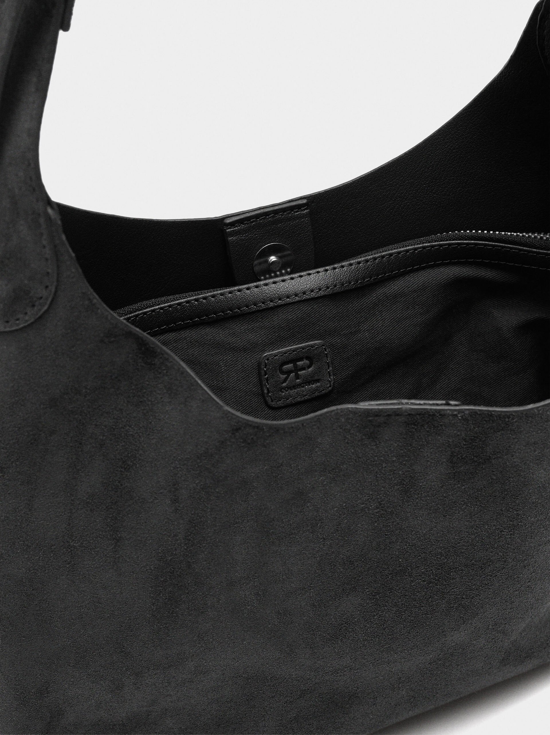 Suede leather shoulder bag image number 3.0