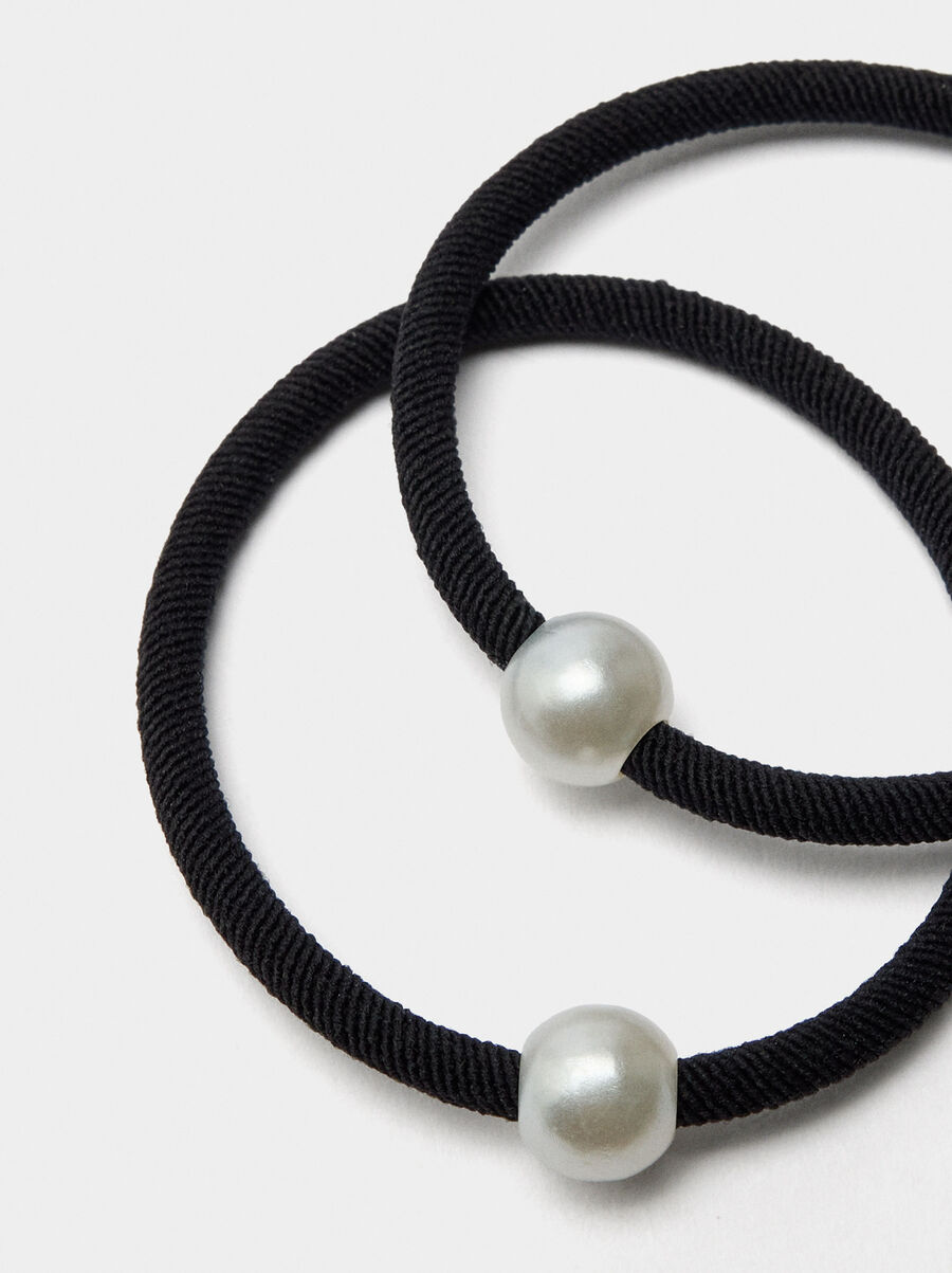 Set de elásticos de pelo con perlas