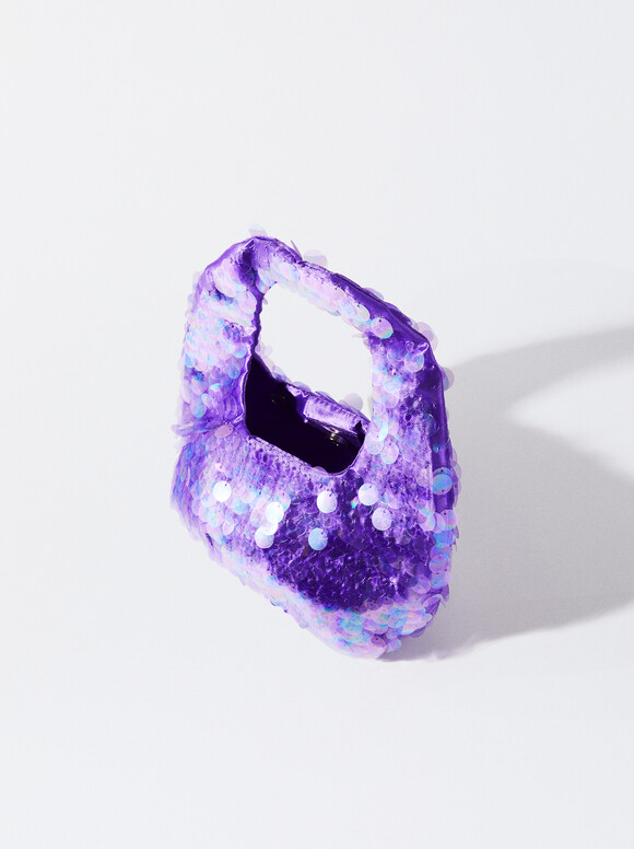 Bolso De Fiesta Con Lentejuelas, Violeta, hi-res
