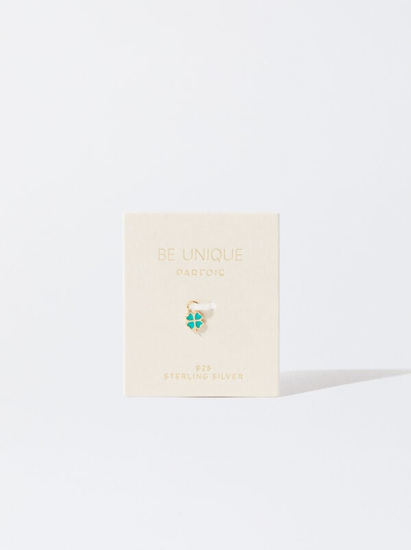 925 silver shamrock charm