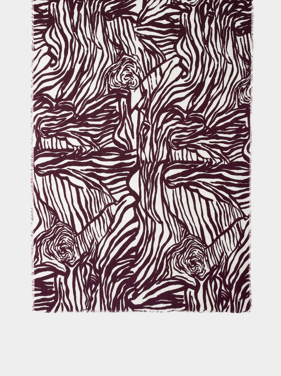 Printed scarf with texture