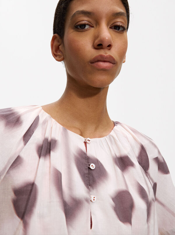 Printed cotton blouse