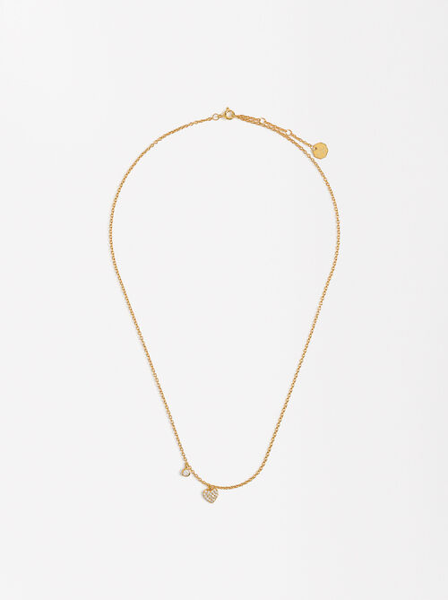 Short necklace with zirconias - 925 sterling silver