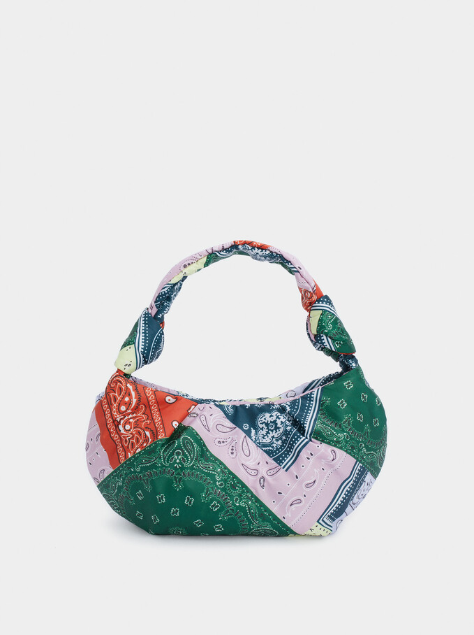 Nylon Printed Shoulder Bag, Multicolor, hi-res