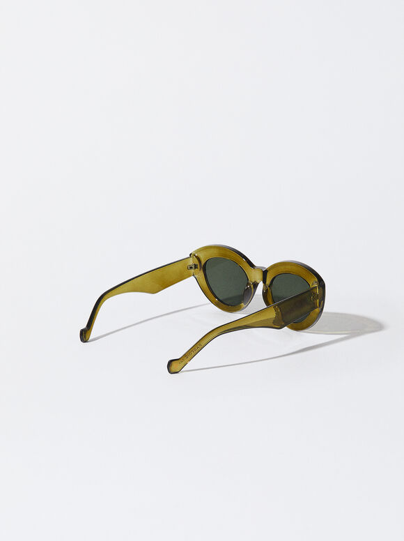 Cat Eye Sunglasses, Green, hi-res