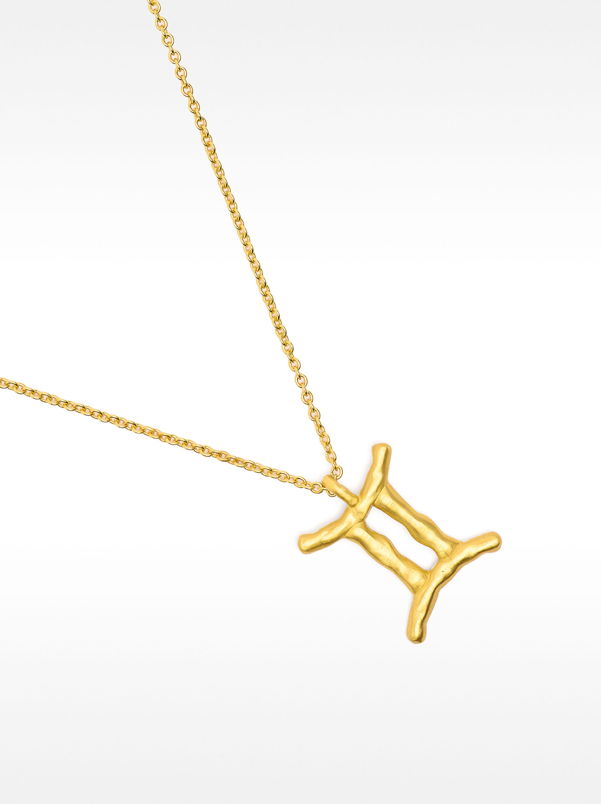 GEMINI zodiac necklace 18k gold plated image number 2.0