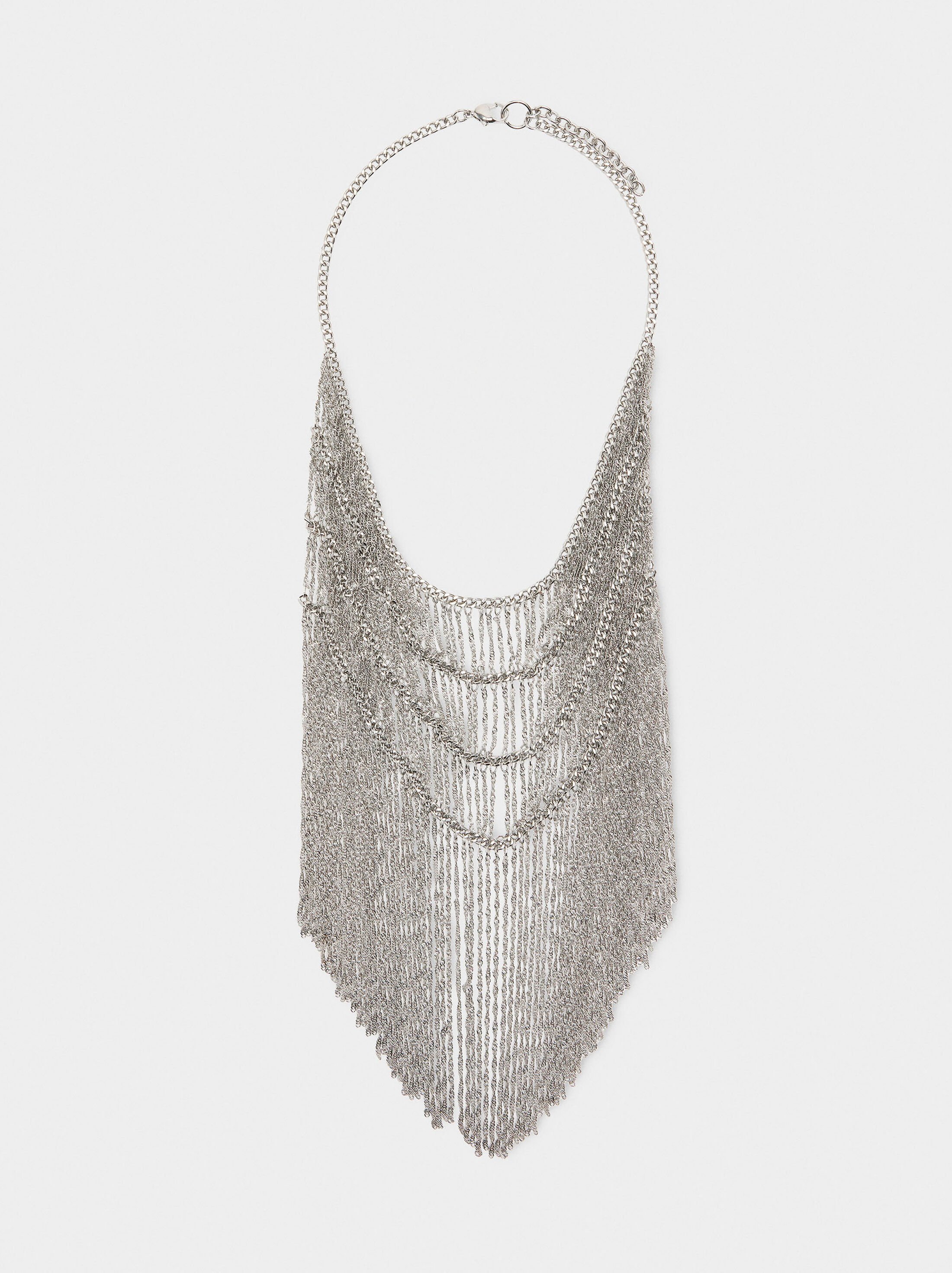 Long necklace with chain bib image number 0.0