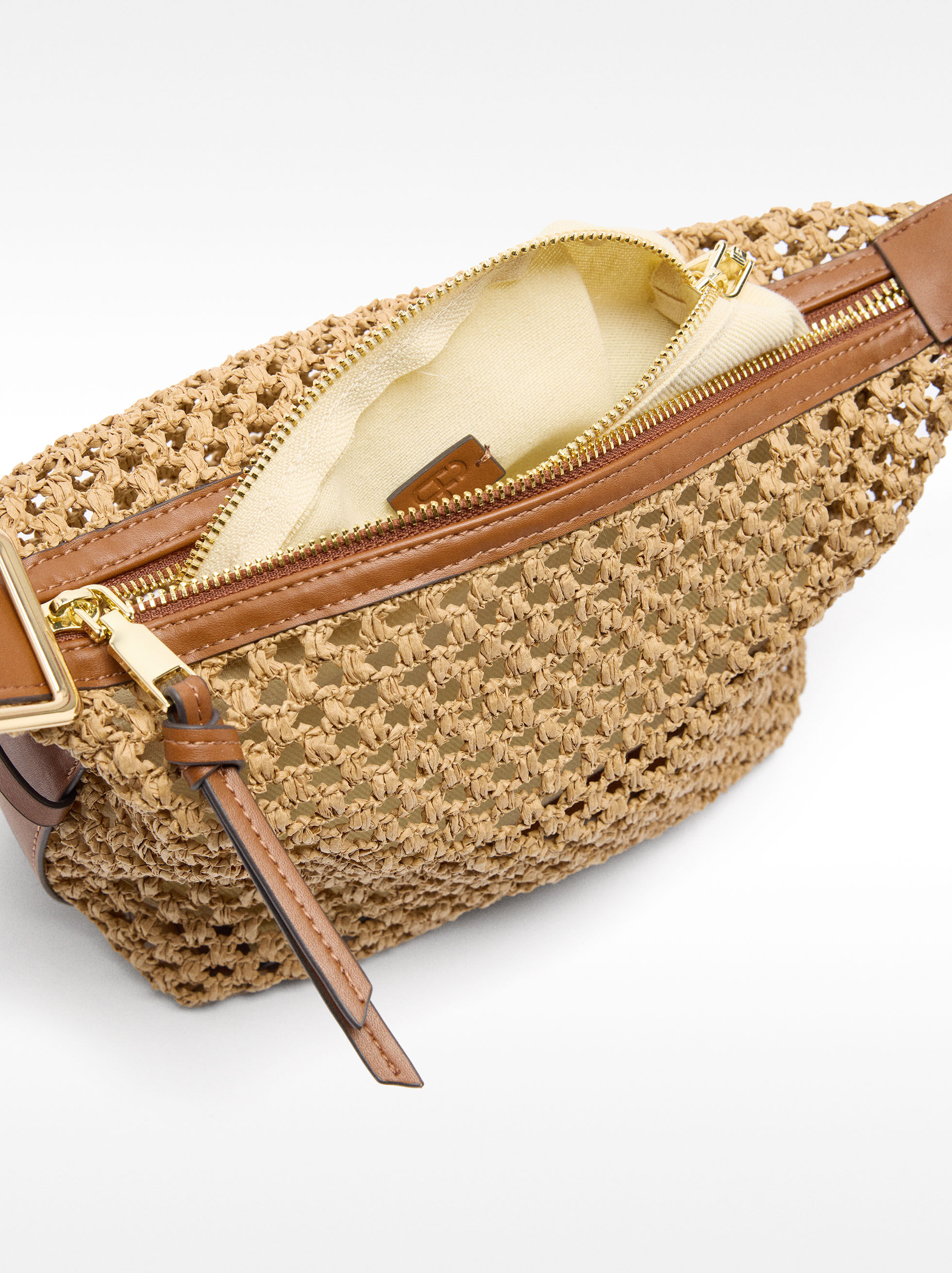 ☆日本未入荷*PARFOIS*新作*新作*ストロー2WAYバッグ/NATURAL☆ Shoulder bag with straw effect and removable bag Natural