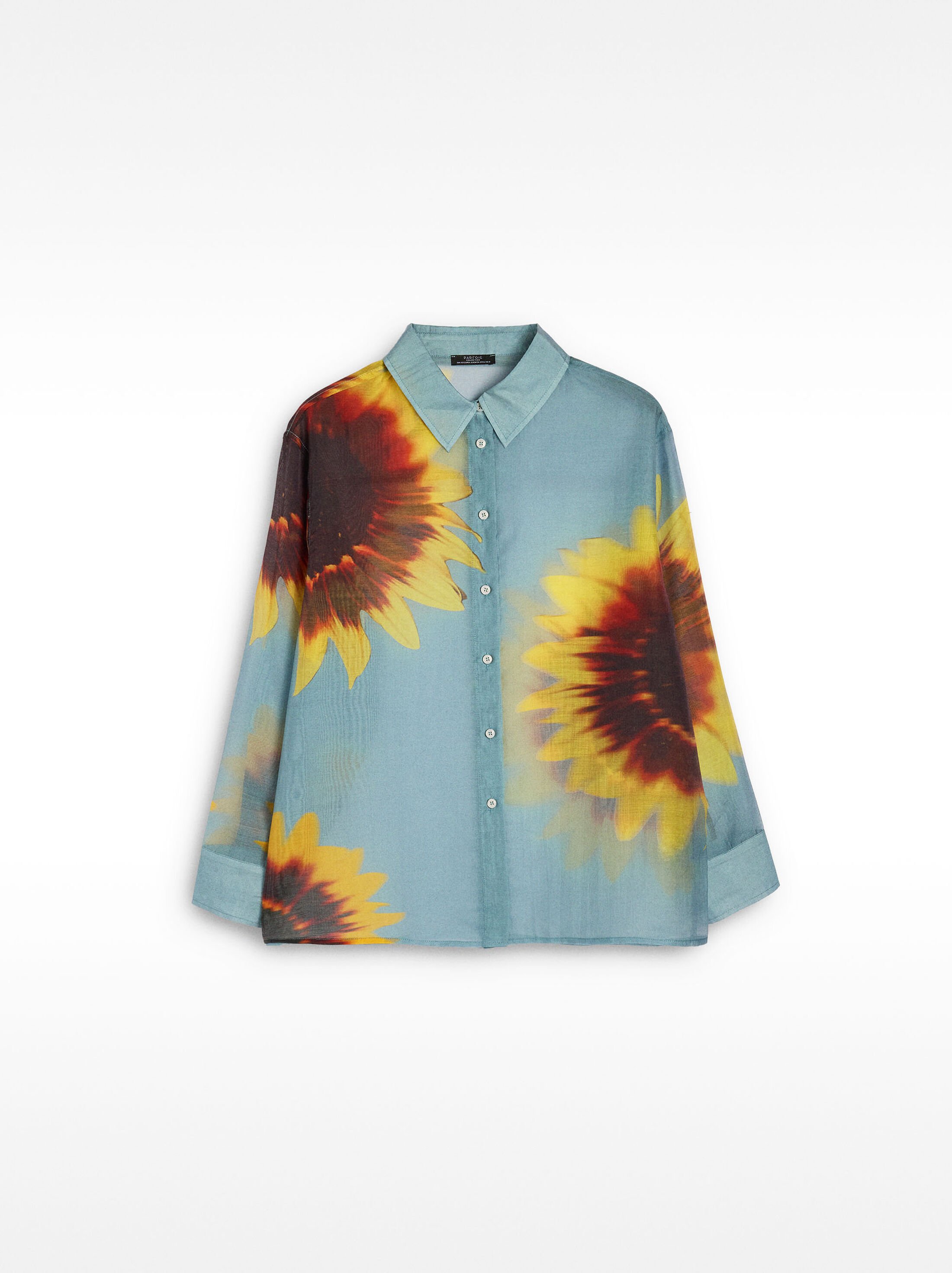 Floral print semitransparent shirt image number 5.0