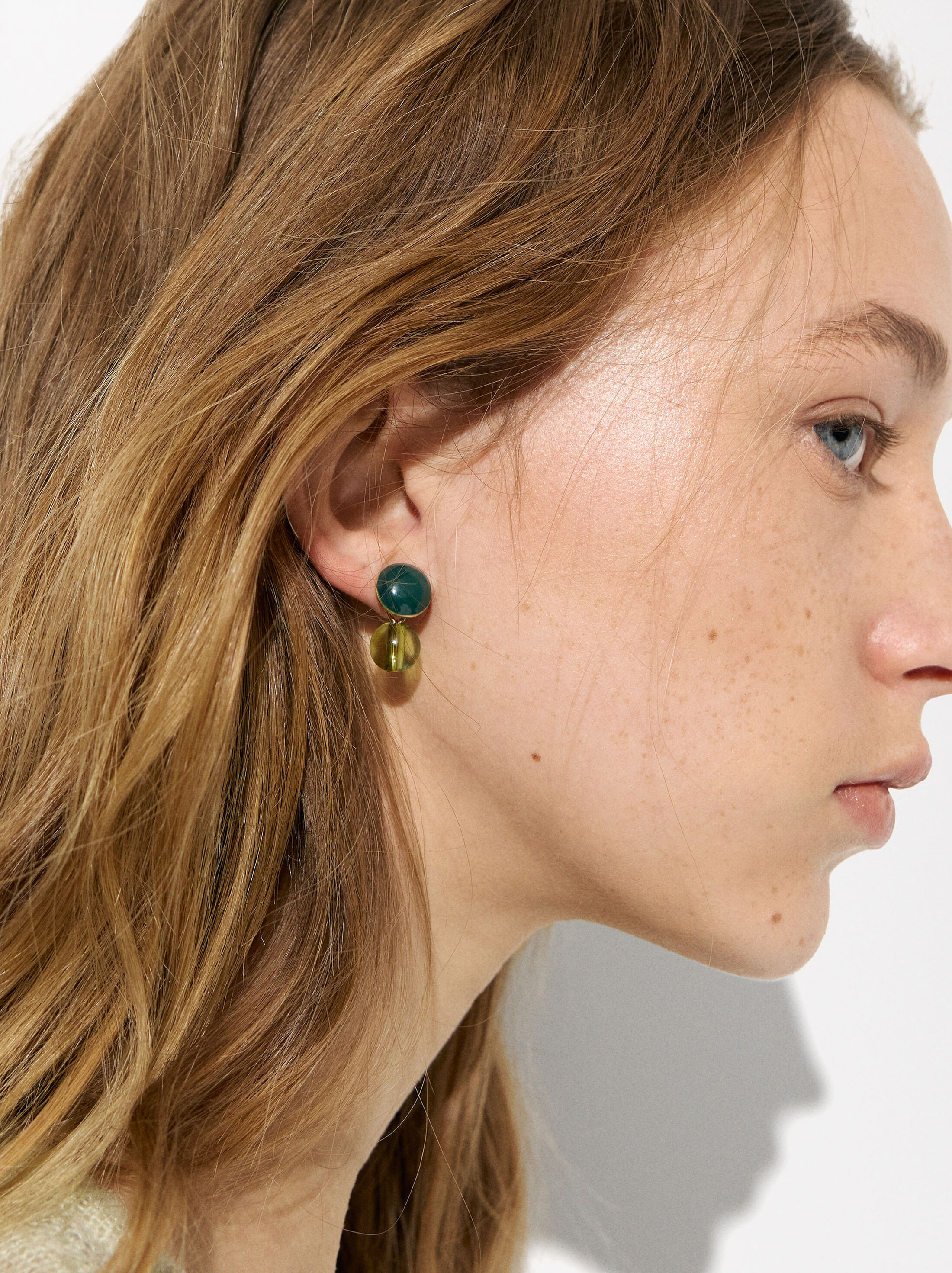 Enameled earrings with spheres image number 1.0