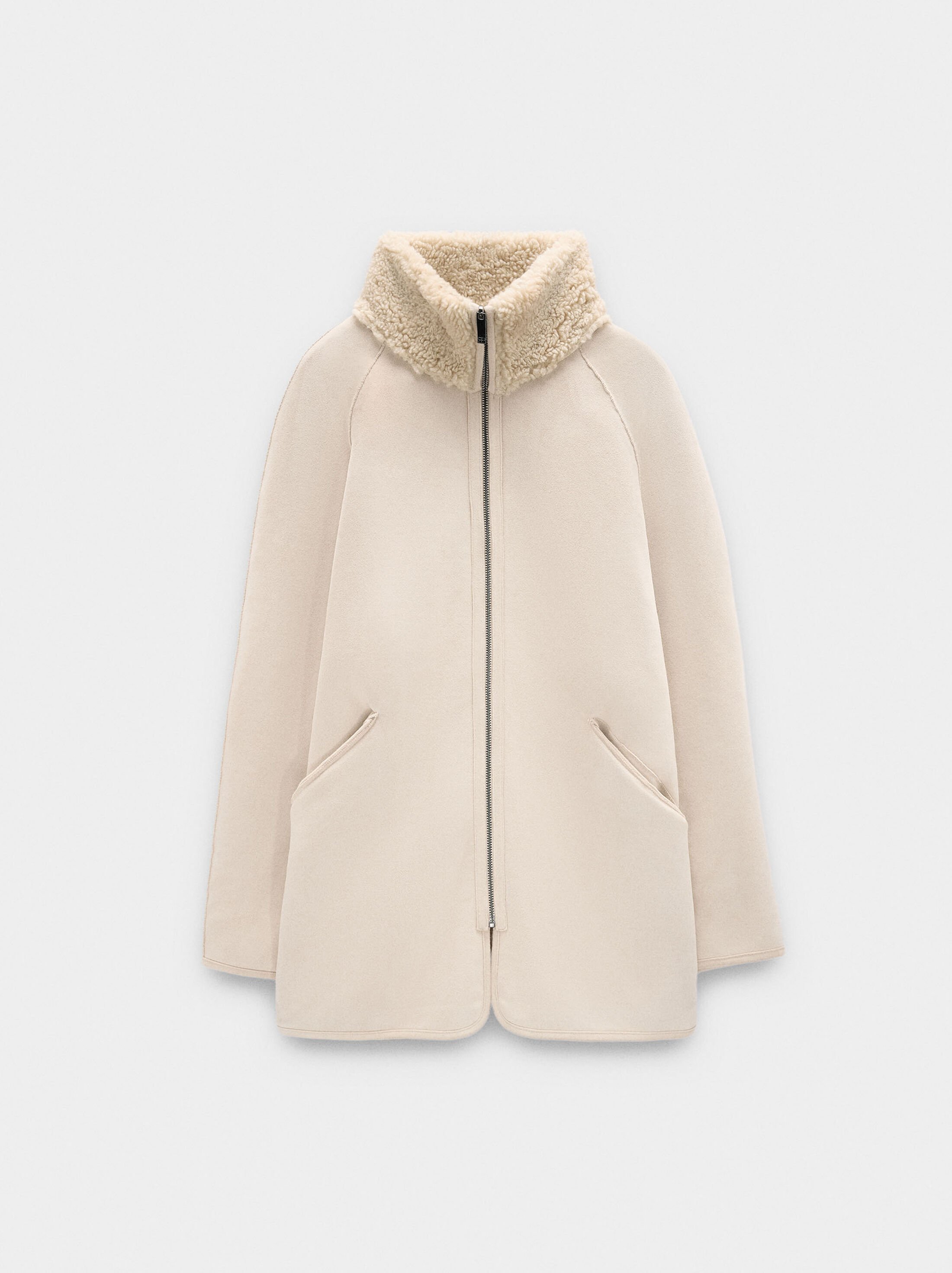 Reversible jacket with sherpa effect image number 6.0
