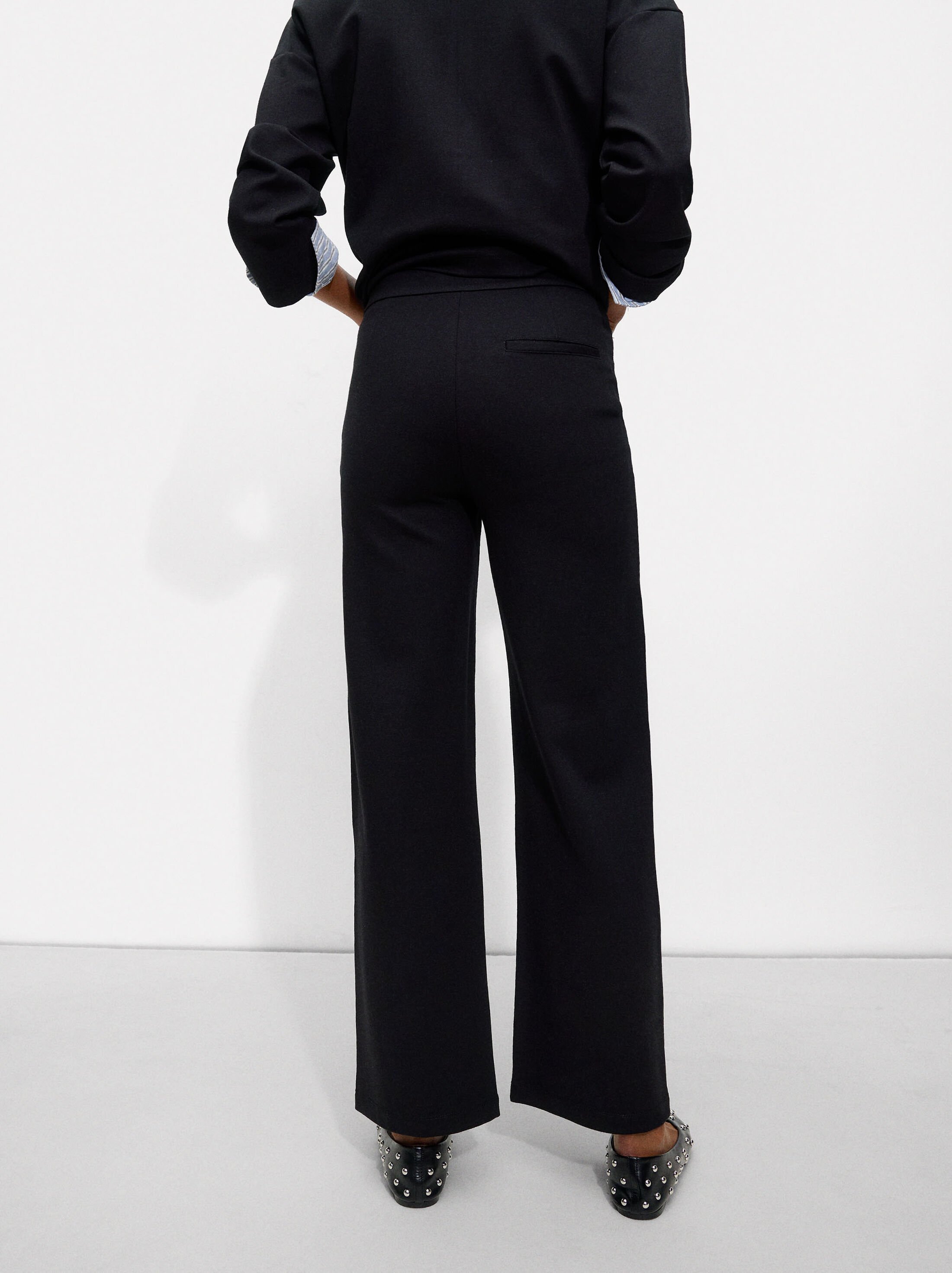 Straight-leg mid-rise trousers image number 3.0