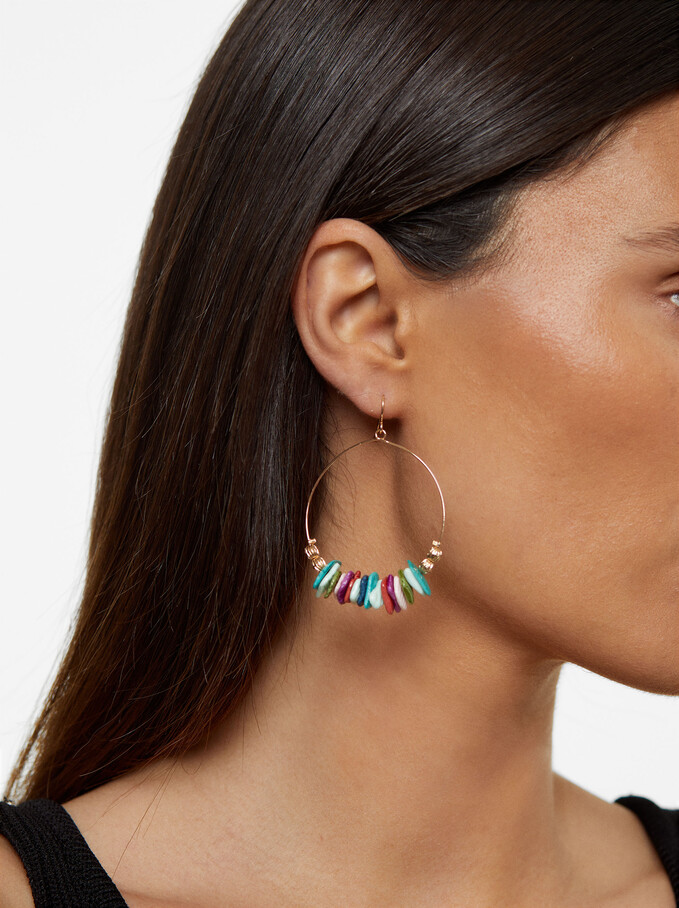 Earrings With Stone, Multicolor, hi-res