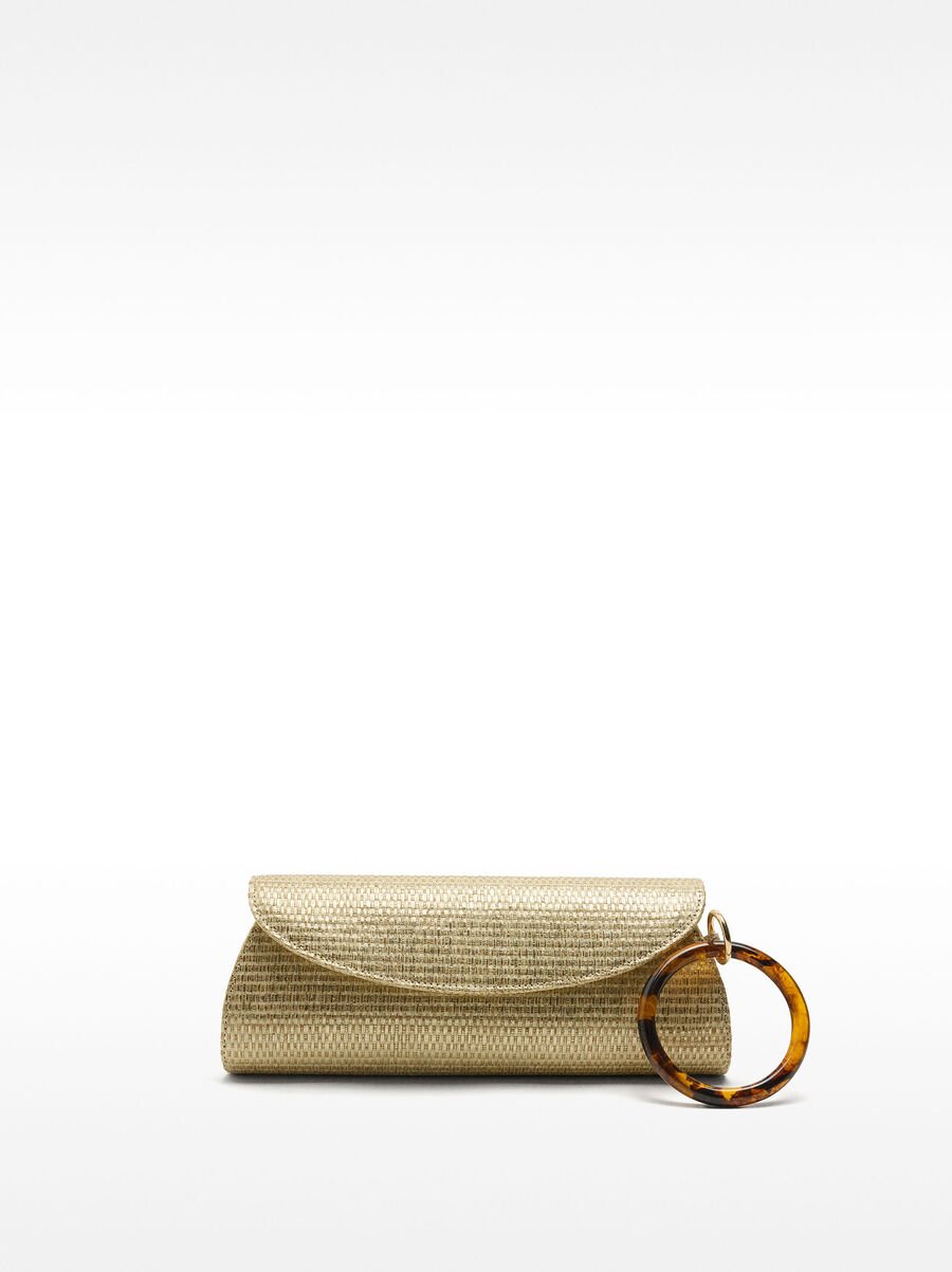 Handbag with straw effect and flap