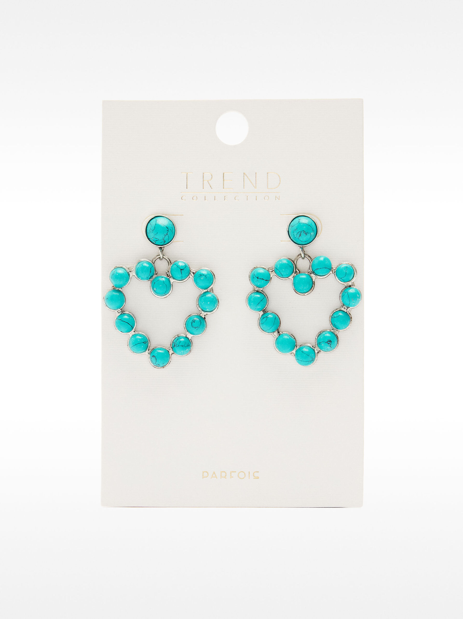 Heart earrings with stones image number 3.0
