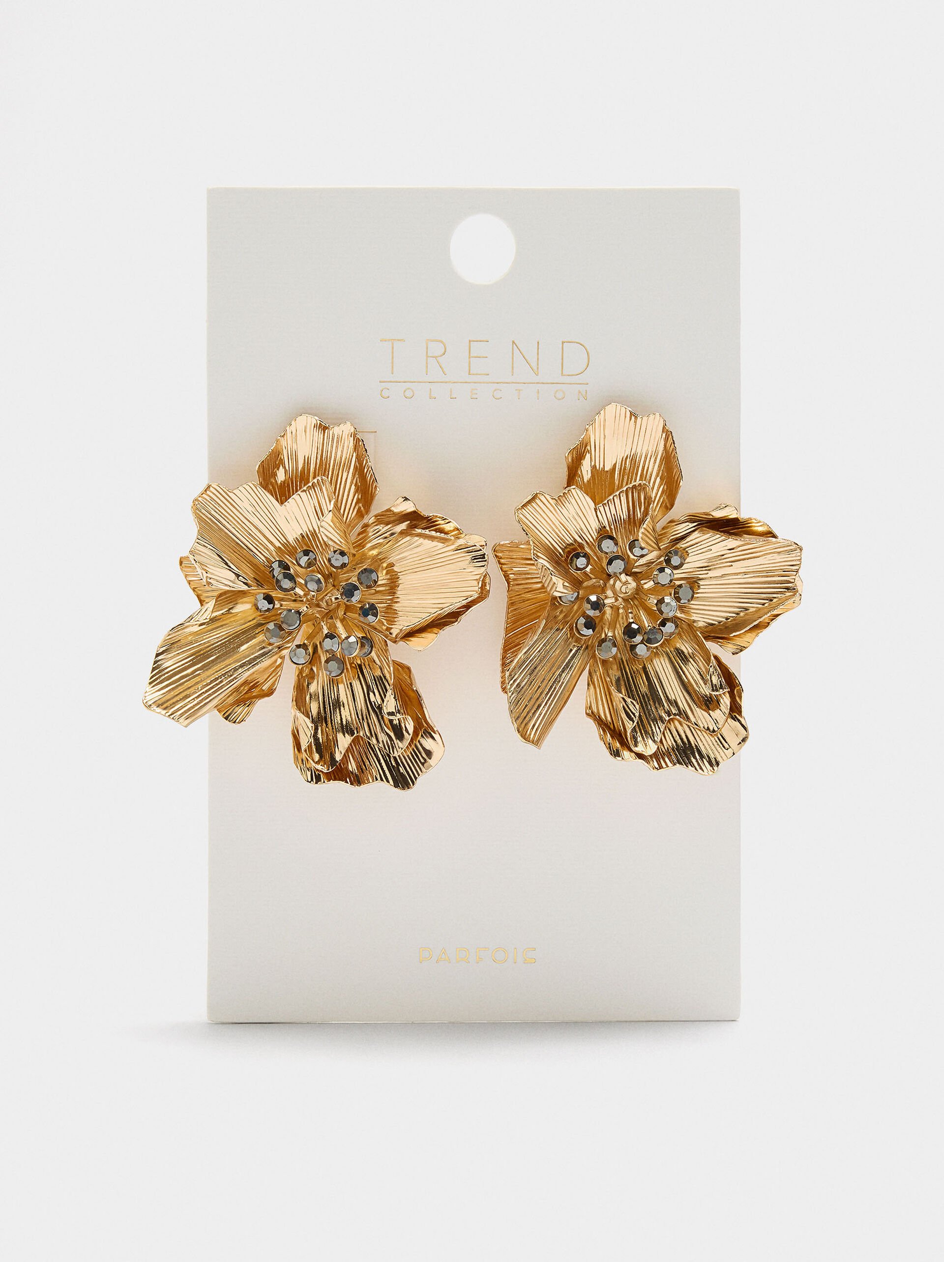 Maxi flower earrings with crystals image number 4.0