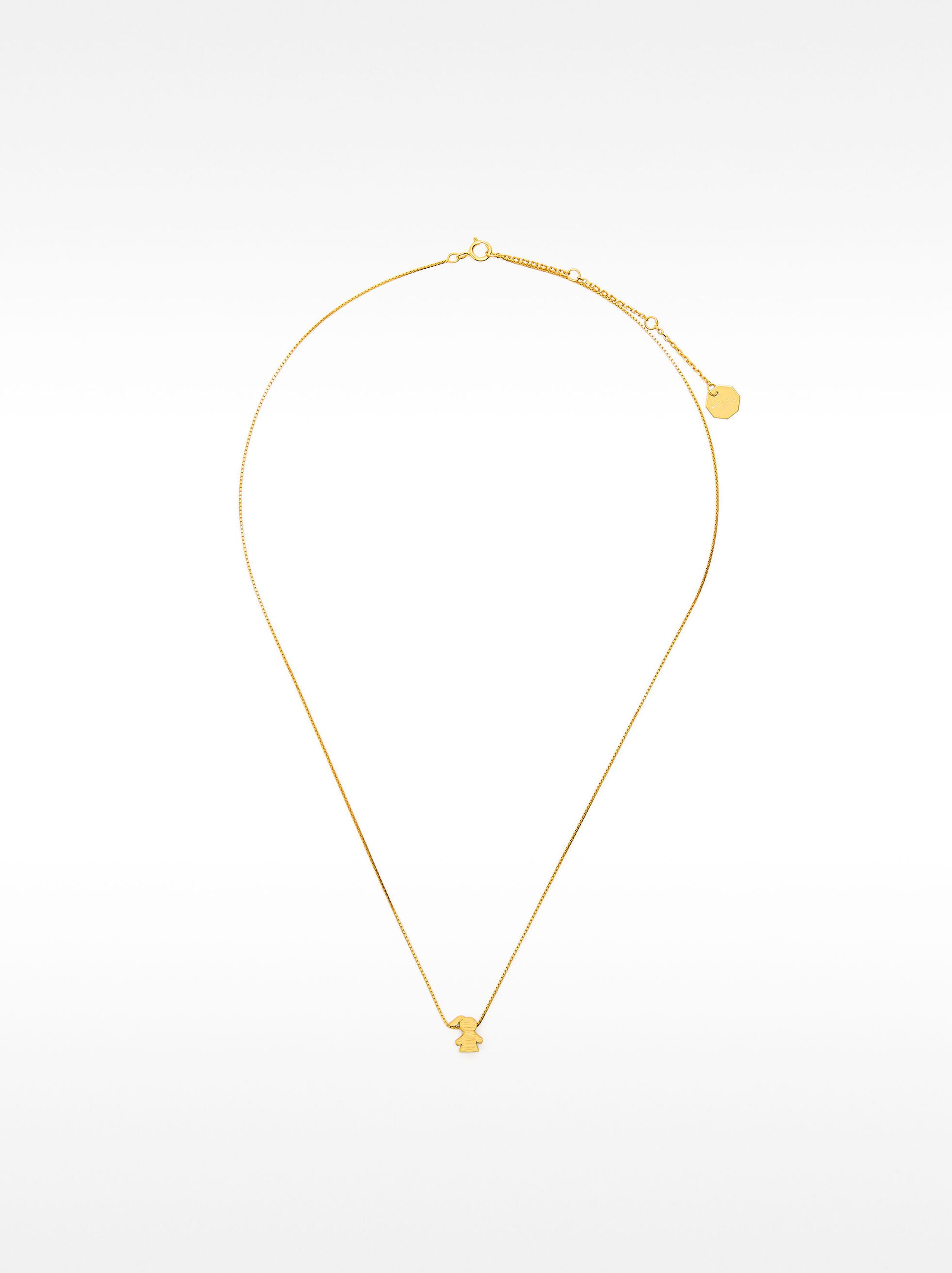 Short necklace with girl charm - 925 sterling silver image number 2.0