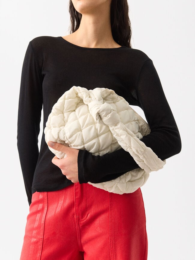 Quilted Nylon Shoulder Bag image number 1.0