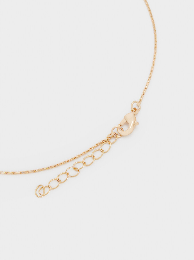 Necklace With Leaf Pendants, Golden, hi-res