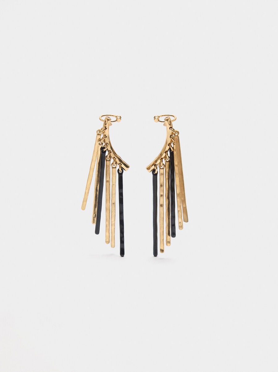 Pendientes ear jacket de barras bicolor