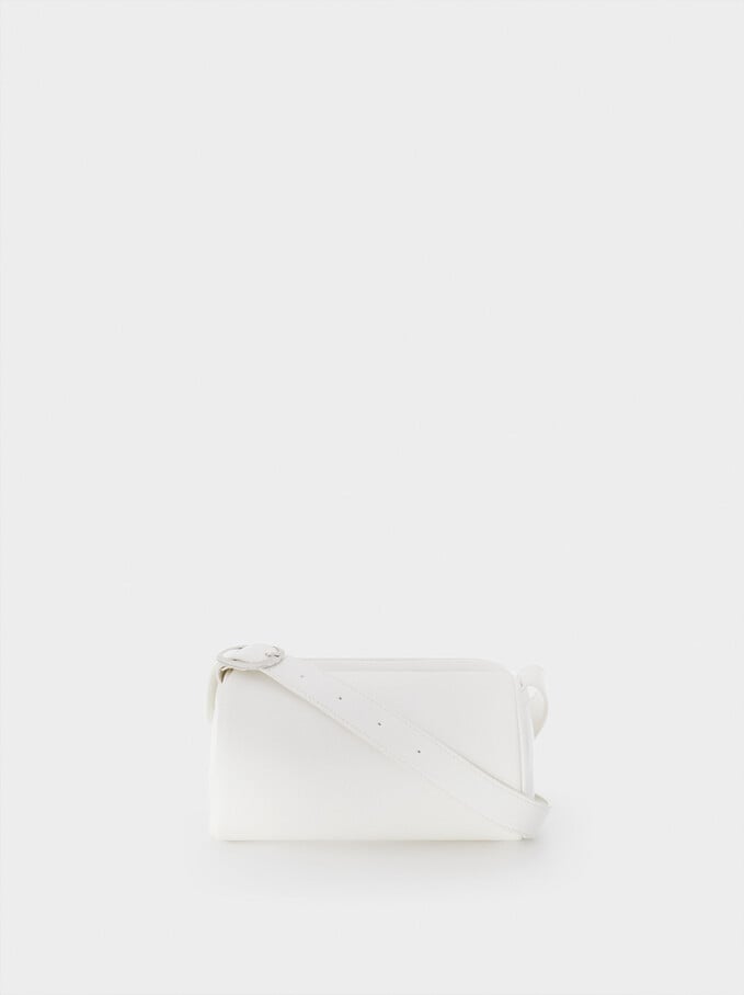Party Shoulder Bag With Zip Fastening, White, hi-res