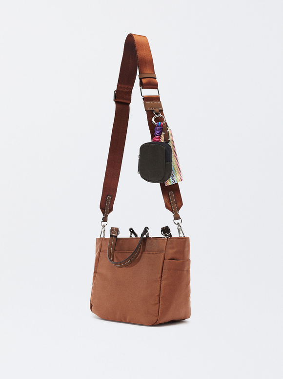 Personalized Nylon Tote Bag, Brick Red, hi-res