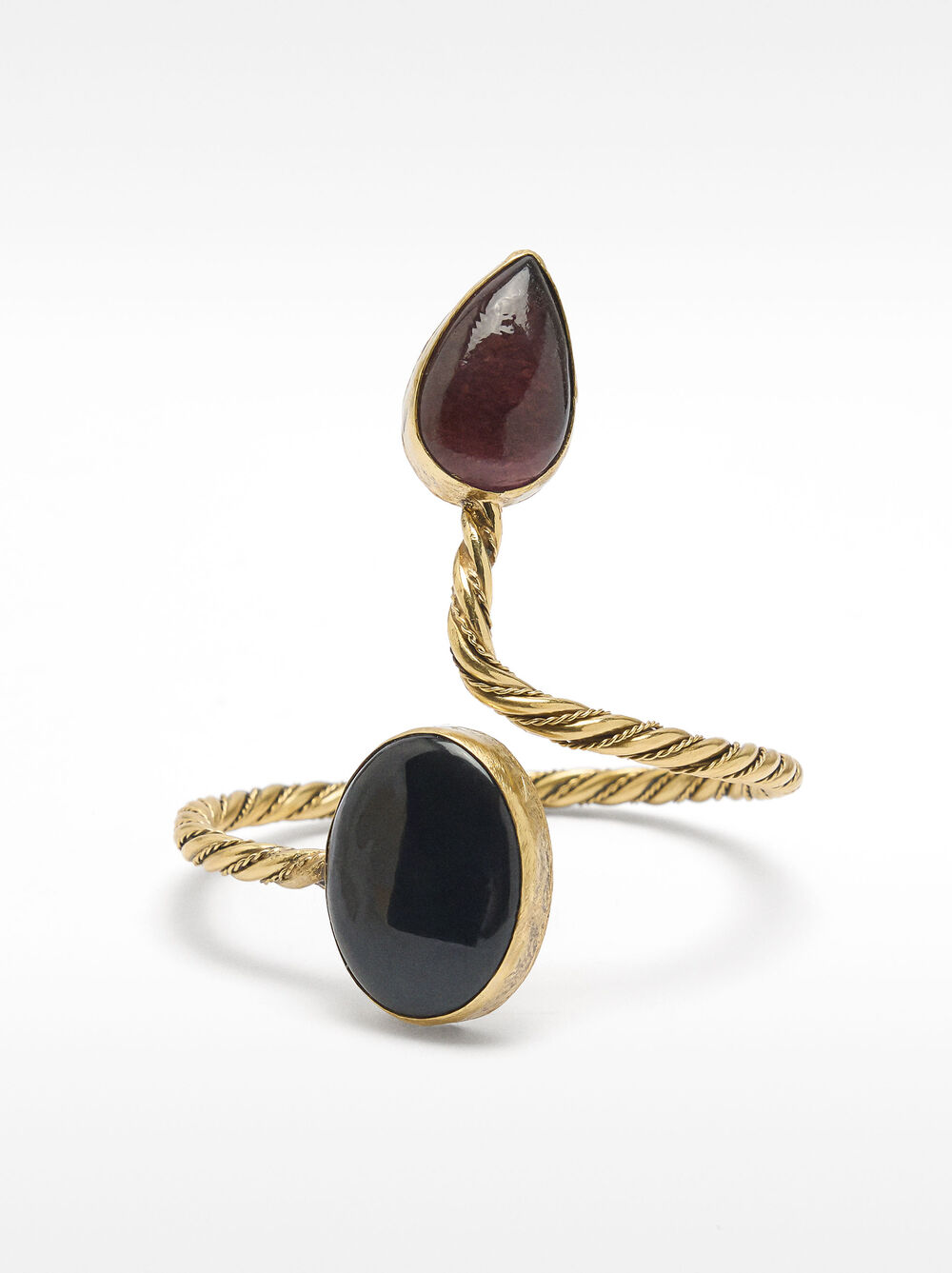 Braided bracelet with stone-effect details