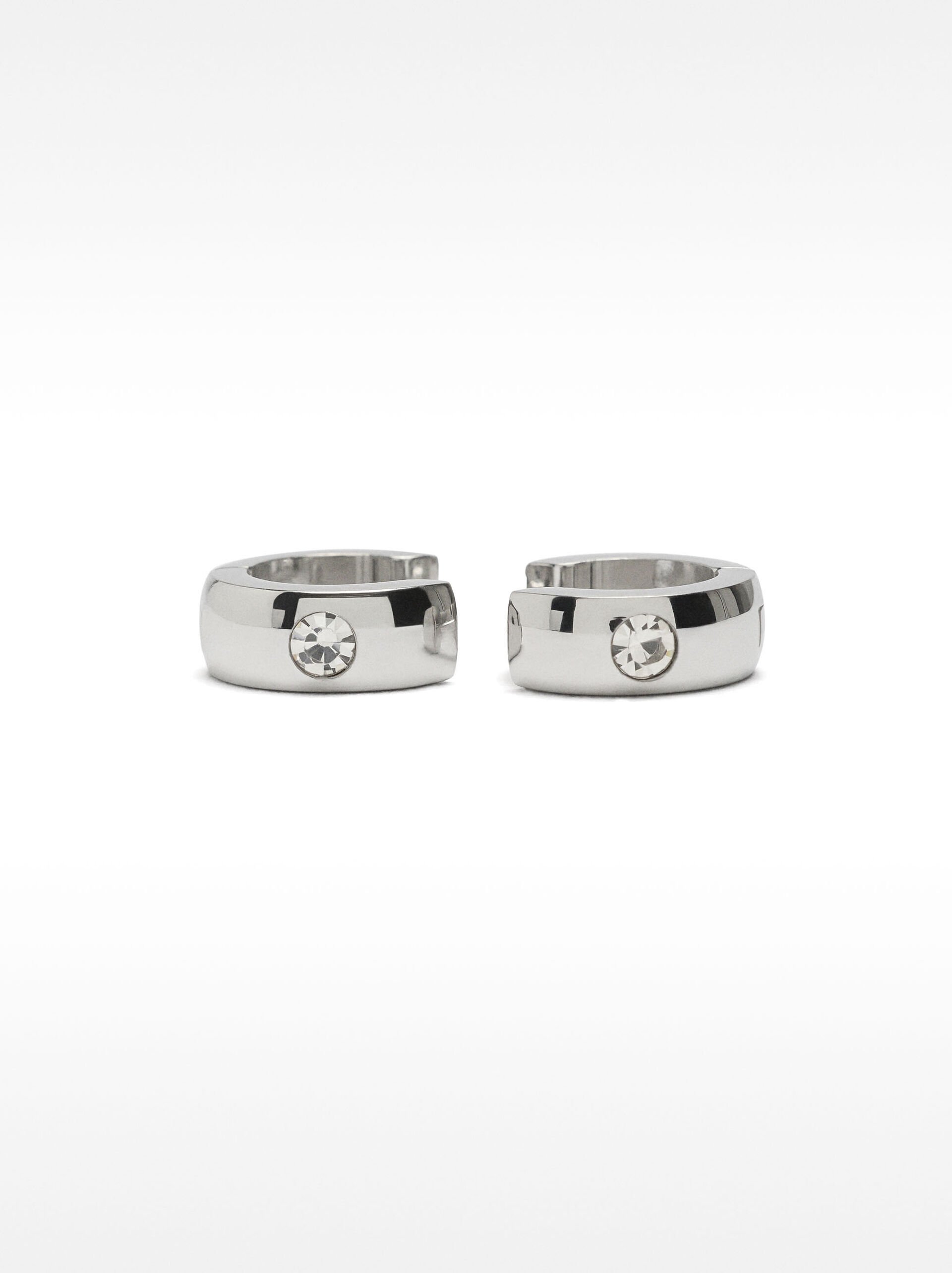 Earrings with crystals - stainless steel image number 2.0
