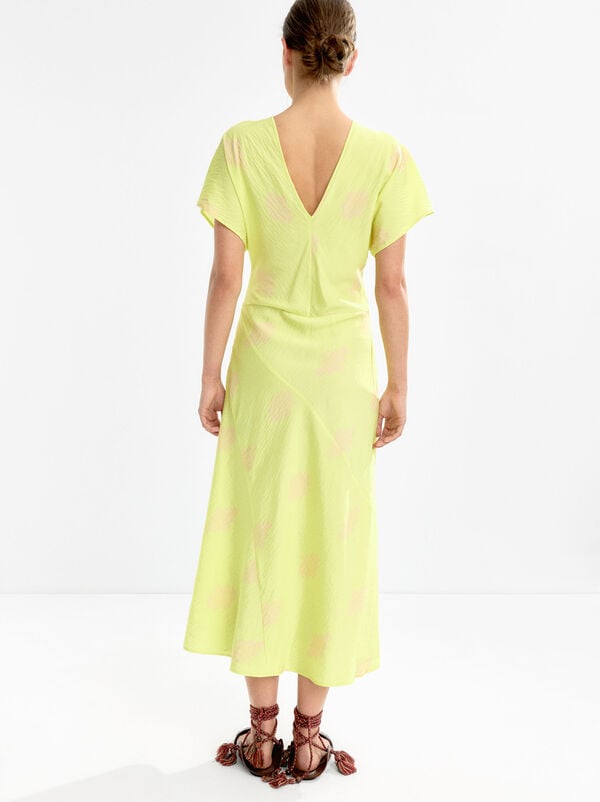 Draped printed midi dress
