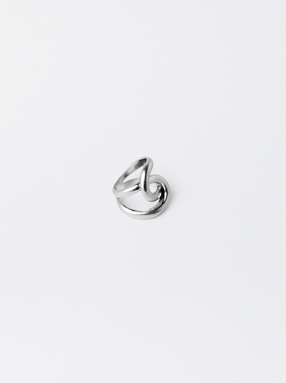 Silver Ring With Knot, Silver, hi-res