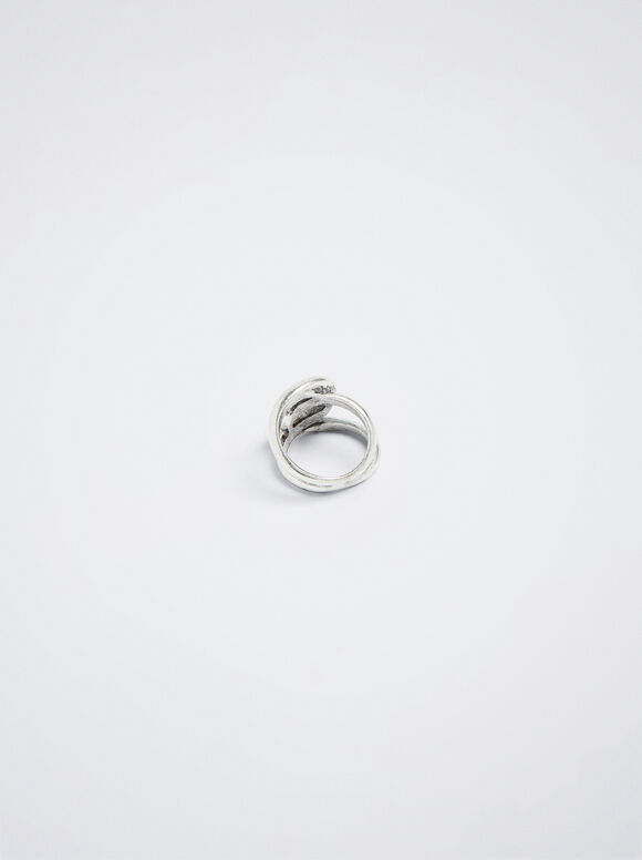 Silver Ring With Knot, Silver, hi-res