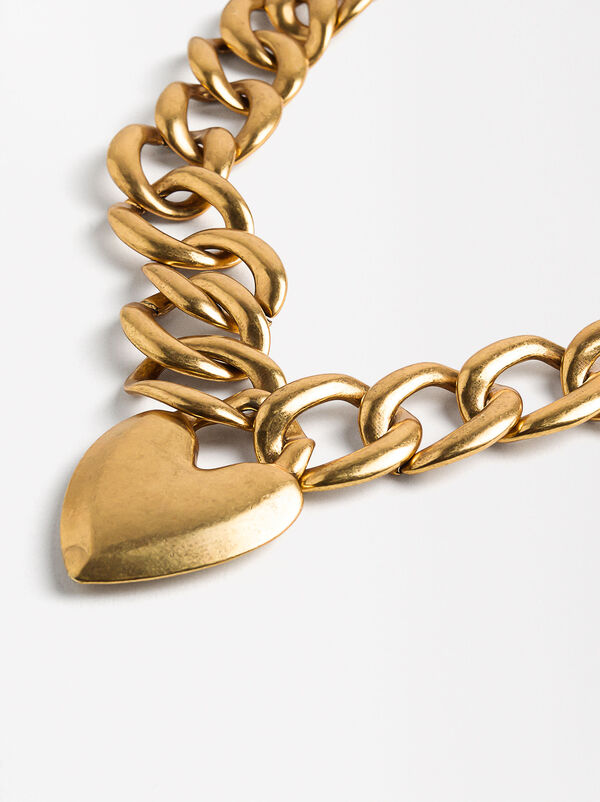 Maxi link necklace with heart