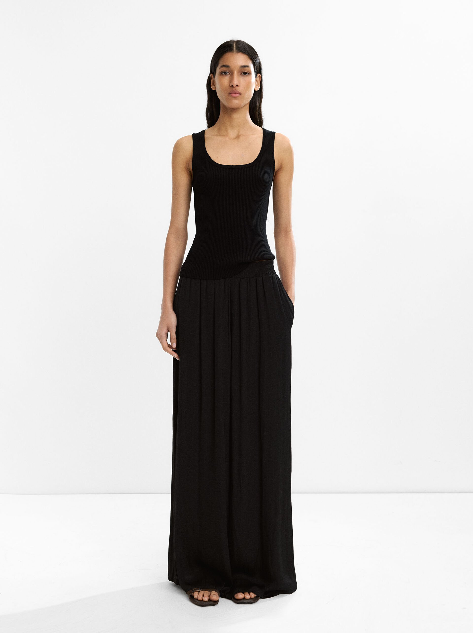 Pleated textured trousers image number 0.0