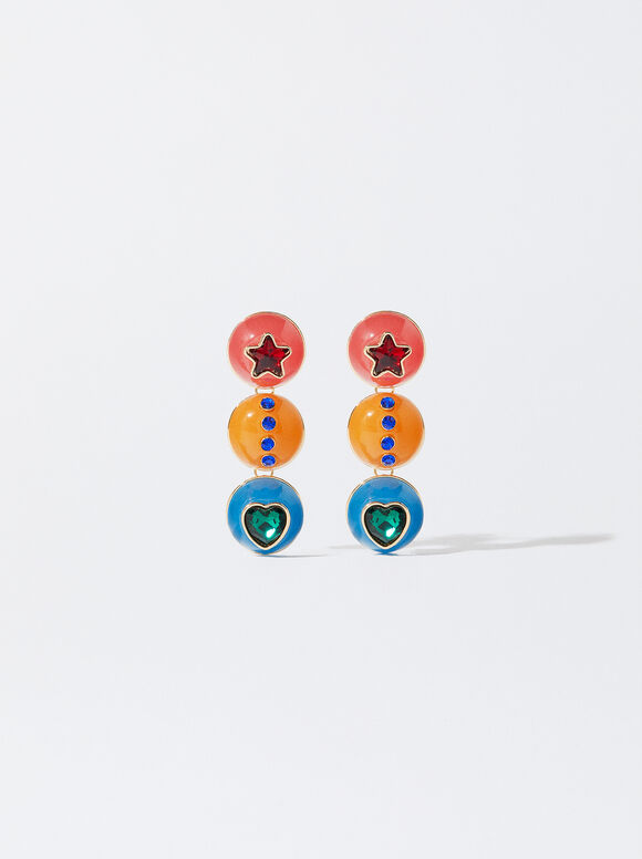Long Maxi Fantasy Earrings, Multicolor, hi-res