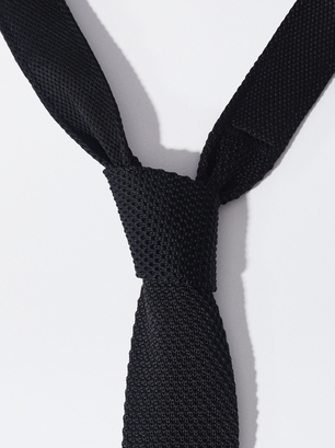 Textured Tie, Black, hi-res
