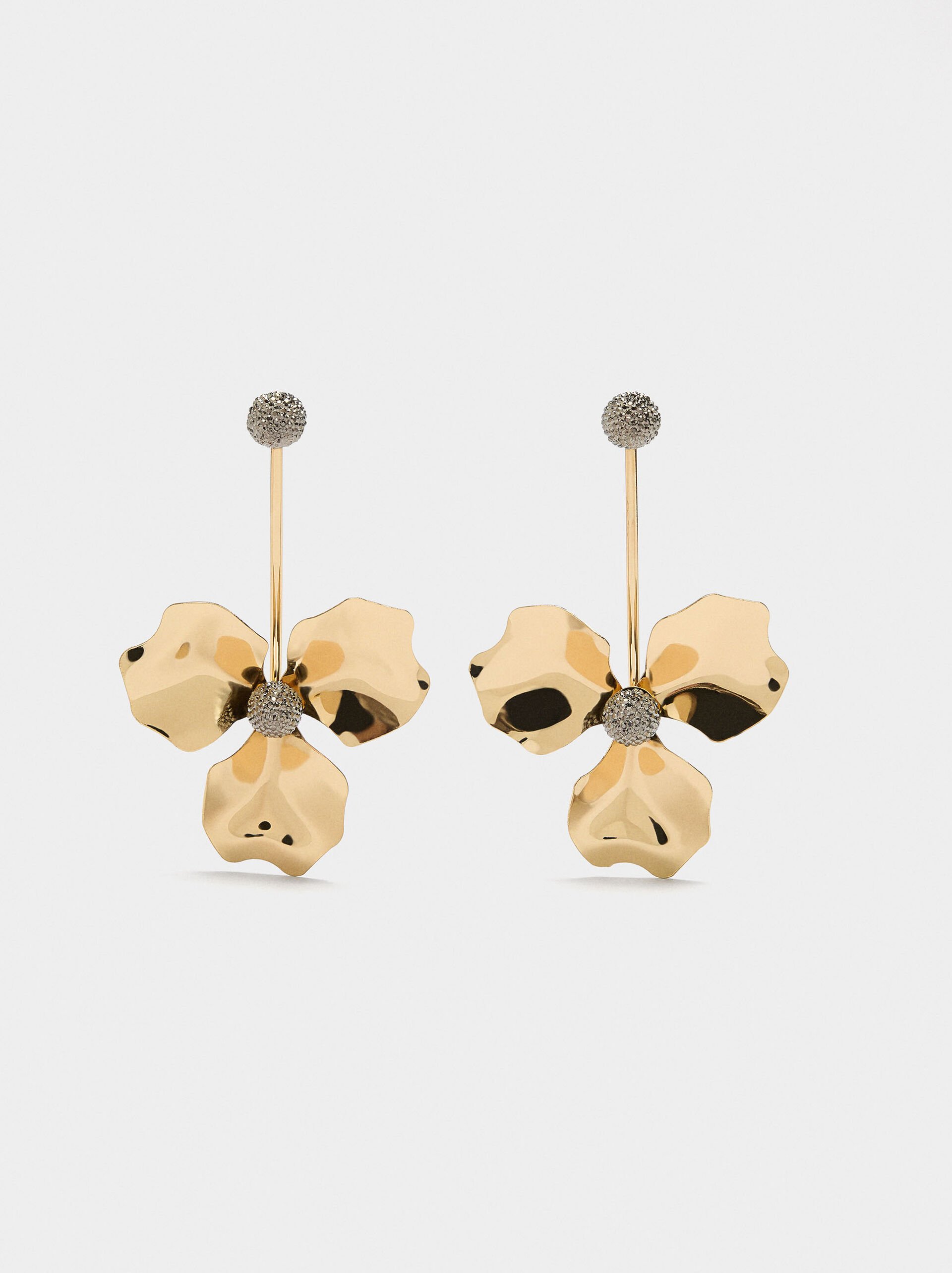 Long earrings with flower image number 1.0