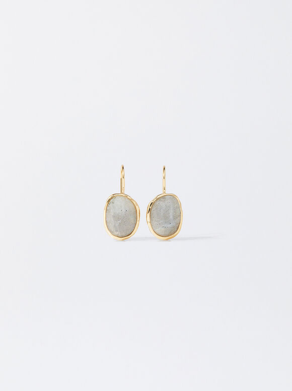 Earrings With Stone, Violet, hi-res