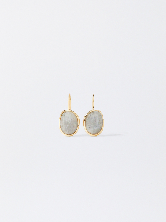 Earrings With Stone, Violet, hi-res