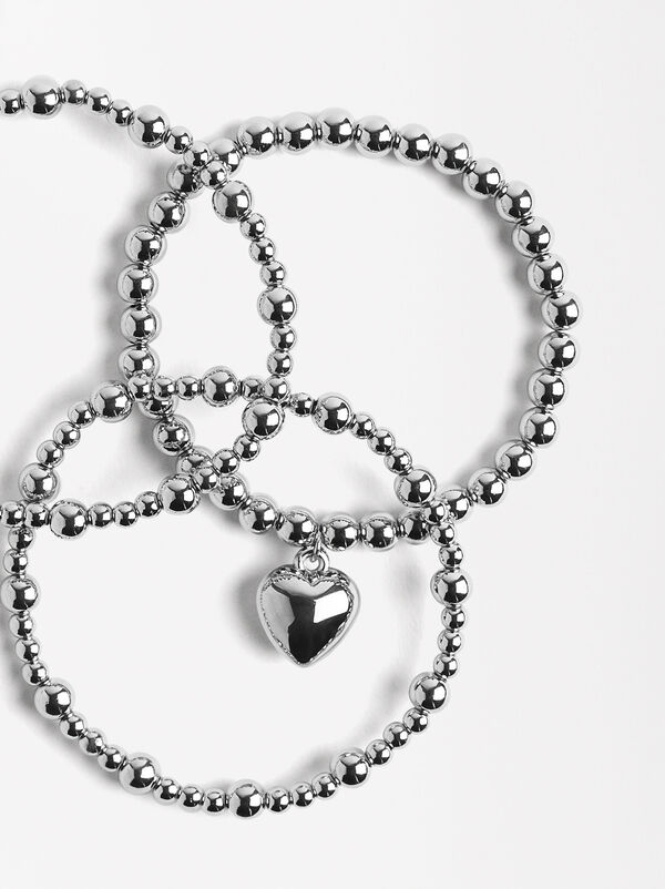 Set of elastic heart bracelets