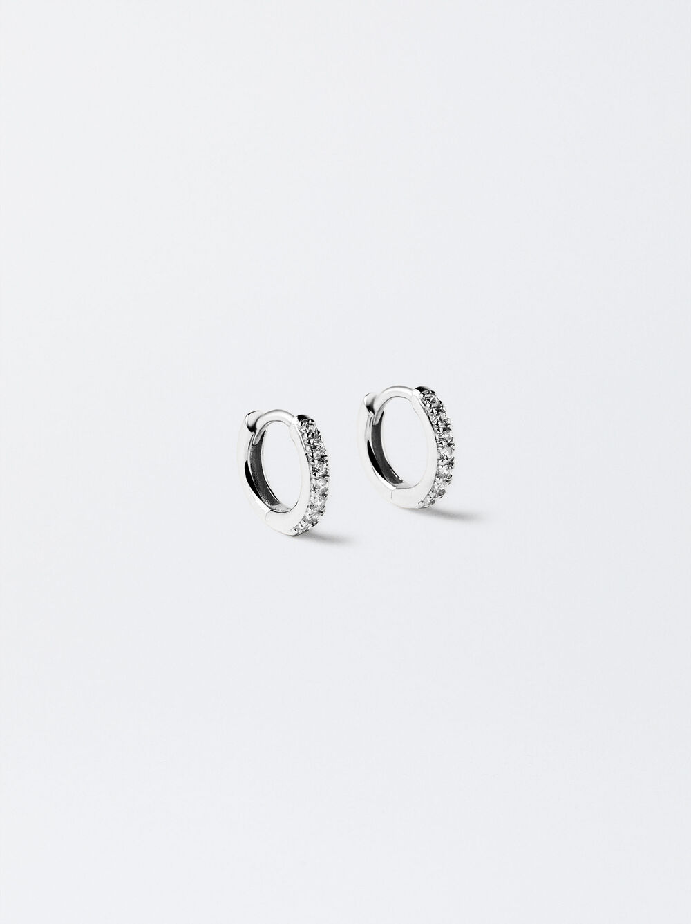 925 Silver Personalised Hoop Earrings With Zirconias