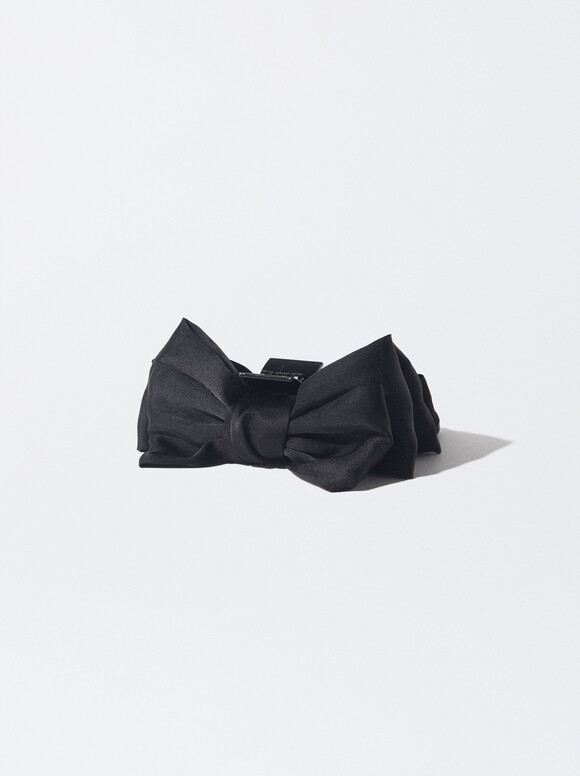 Hair Claw With Bow, Black, hi-res