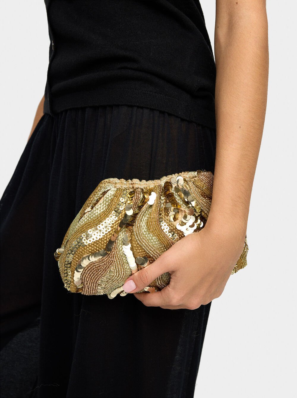 Party bag with beads and sequins