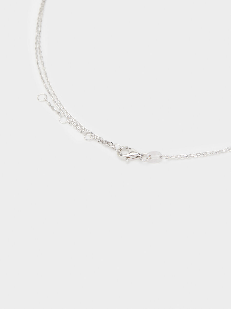 Short 925 silver necklace with horn pendant