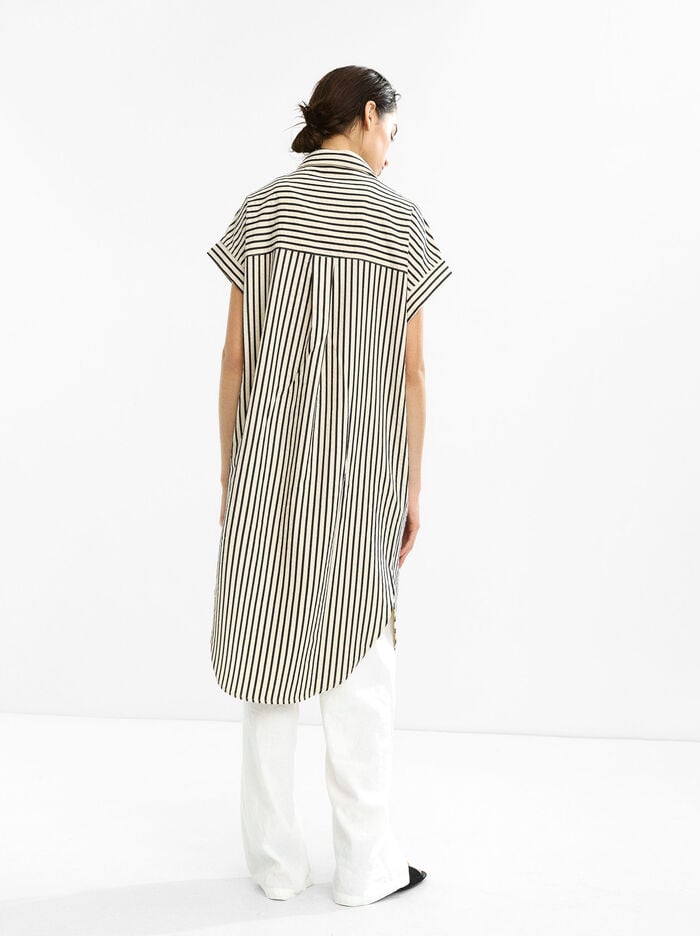 Vestido camisero a rayas