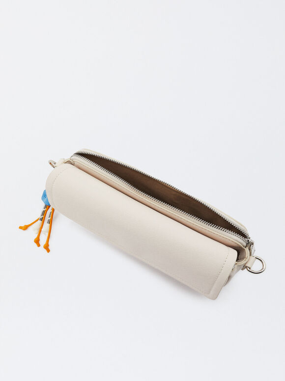Crossbody Bag With Detachable Pendant, Ecru, hi-res