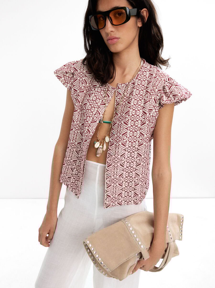 Jacquard vest 100% cotton