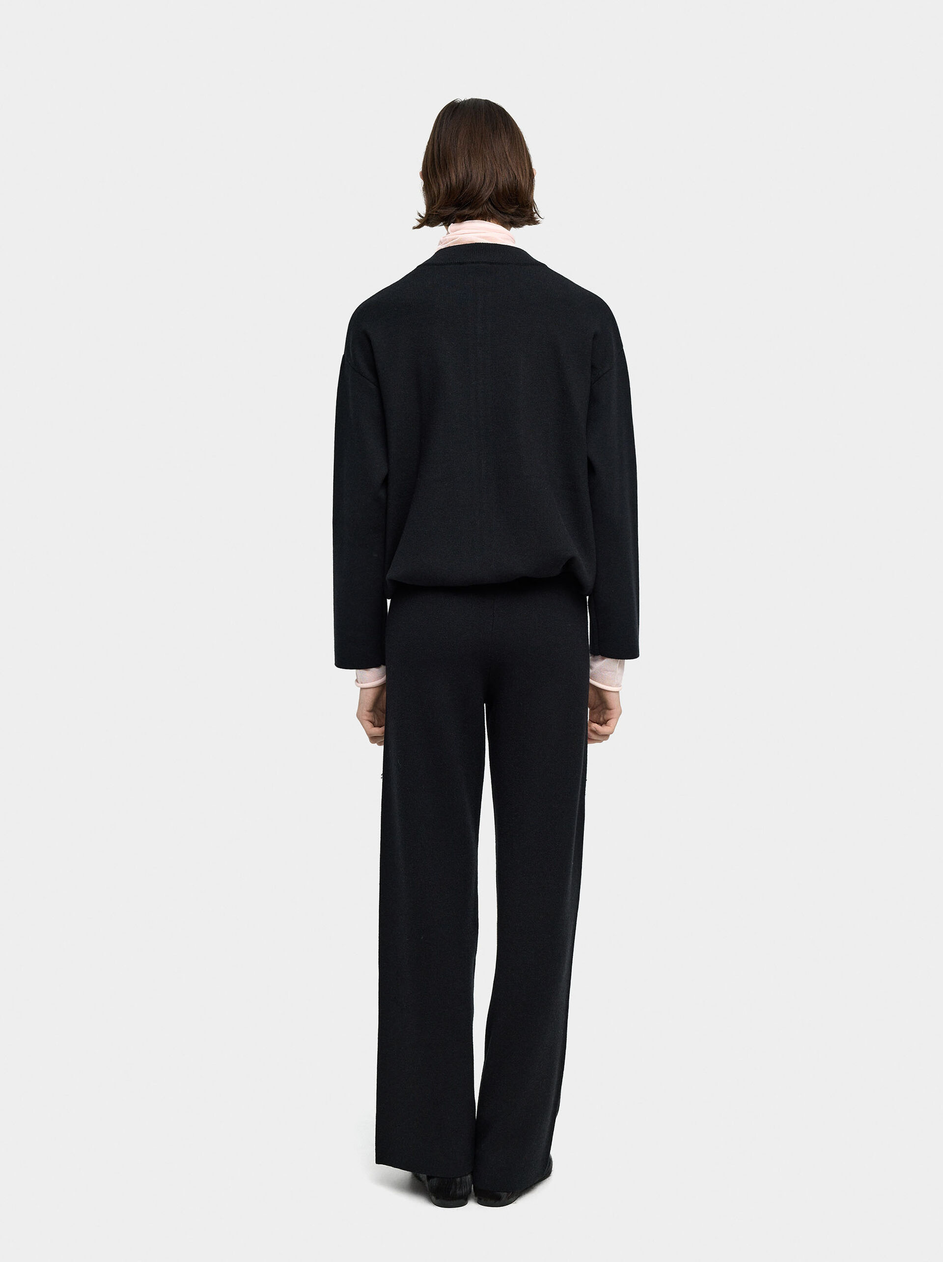 Knit cardigan with zipper closure image number 3.0