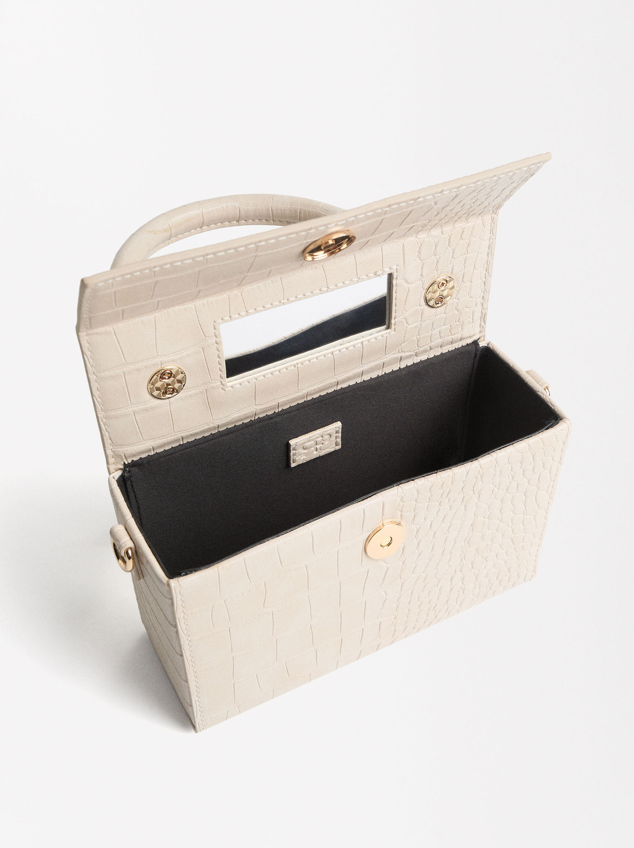 Handbag with animal print embossing image number 3.0