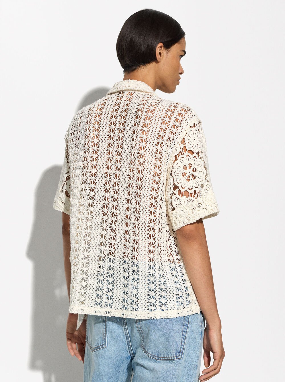 Camisa Algodão Crochet